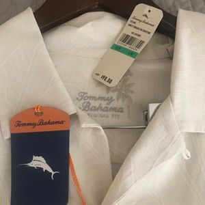 Tommy Bahama Cream Colored Silk Shirt New!